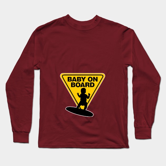 Baby on (Surf) Board Long Sleeve T-Shirt by eBrushDesign